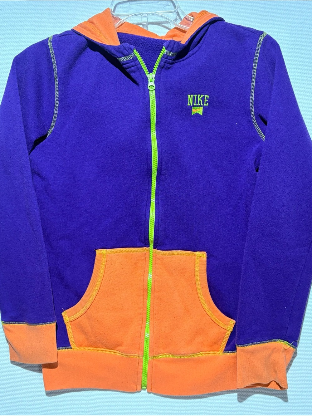 80S Nike Kids' Purple & Orange Zip Hoodie